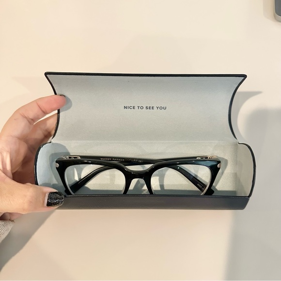 Warby Parker Maeve Glasses in Jet Black with Rose Gold - Picture 11 of 12